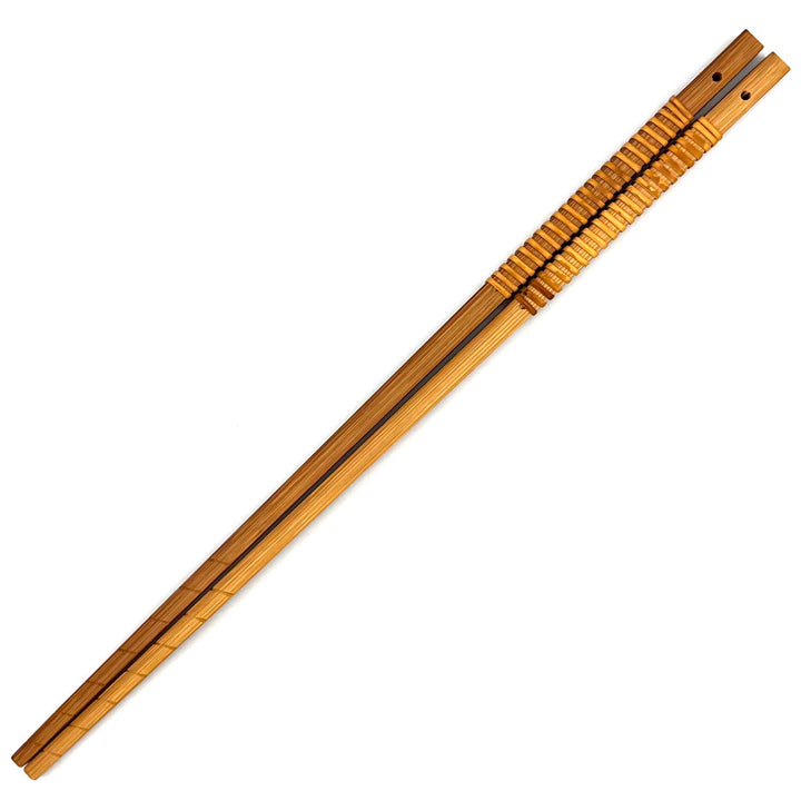 Satsuma Bamboo – Smoked Bamboo Chopsticks with Woven Rattan Grip