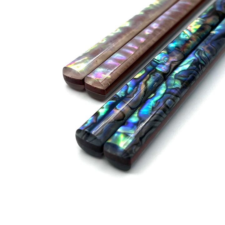Wakasa Lacquerware Chopsticks Set - Elegant Shell Inlay