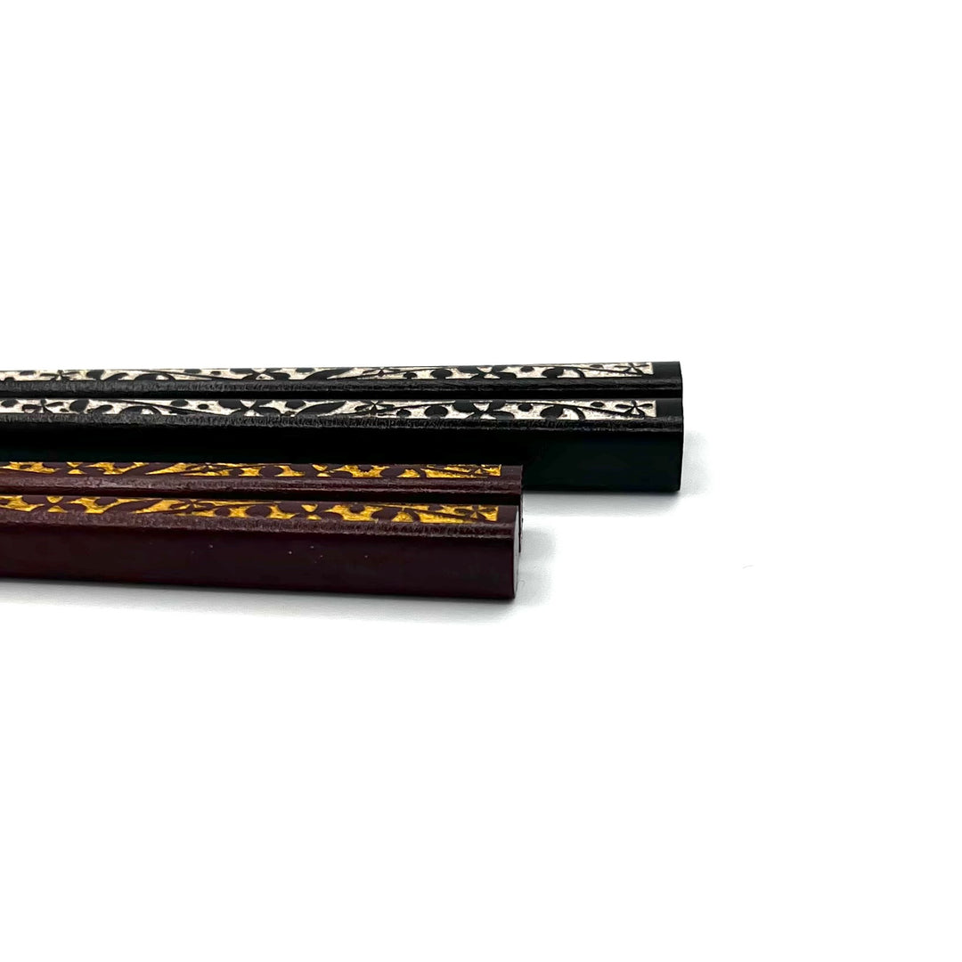 Wakasa-Nuri Floral Shadow Design Silhouette Chopsticks (Engravable)