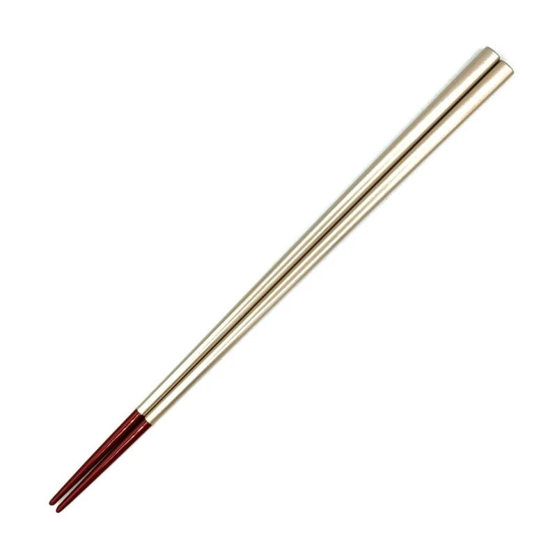 Thin Square Chopsticks - Silver Band with Colored Tips