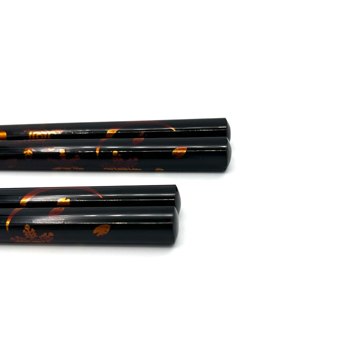 Echizen Lacquerware Chopsticks - Gold Winter Motifs (Engravable)