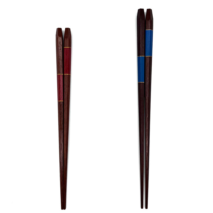 Wakasa-Nuri Pentagonal Chopsticks with Lacquered Checkered Design