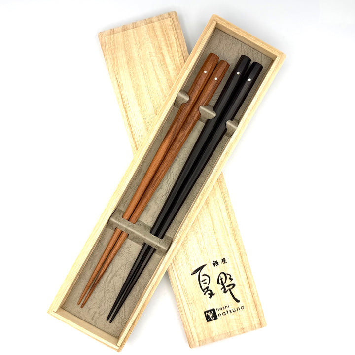 Niigata Ebony 16-Sided Pair Chopsticks in Paulownia Box