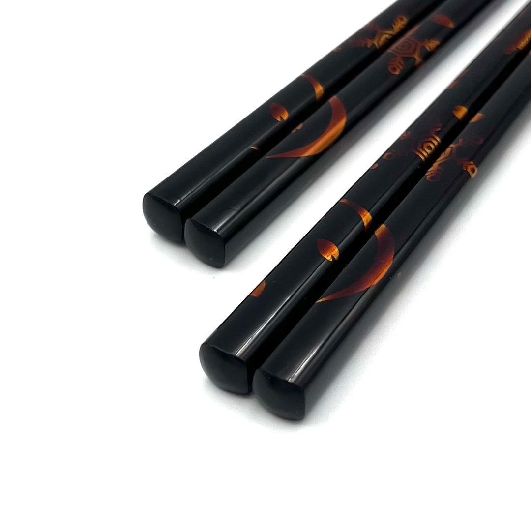Echizen Lacquerware Chopsticks - Gold Winter Motifs (Engravable)