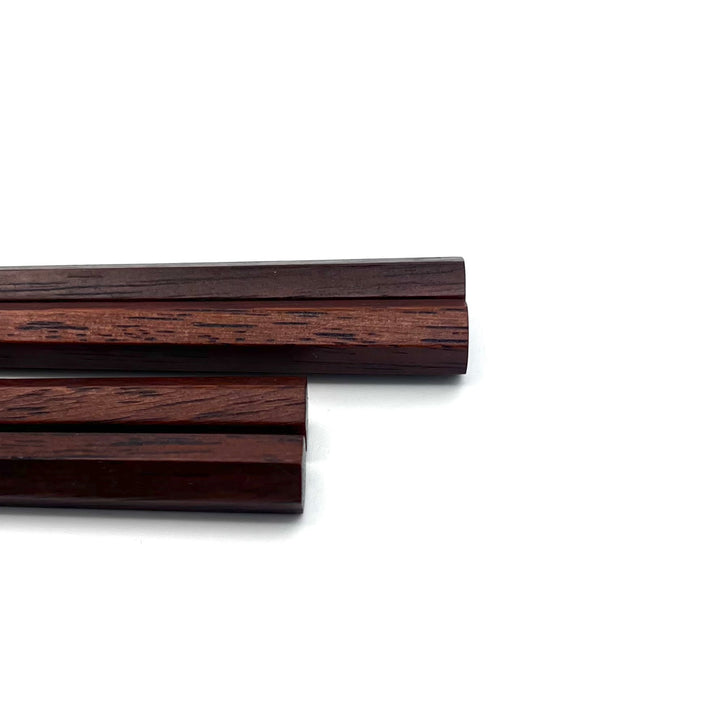 Daikokuya Hexagonal Ironwood Chopsticks with Slim Tips and Tortoiseshell Motif - Handcrafted in Tokyo