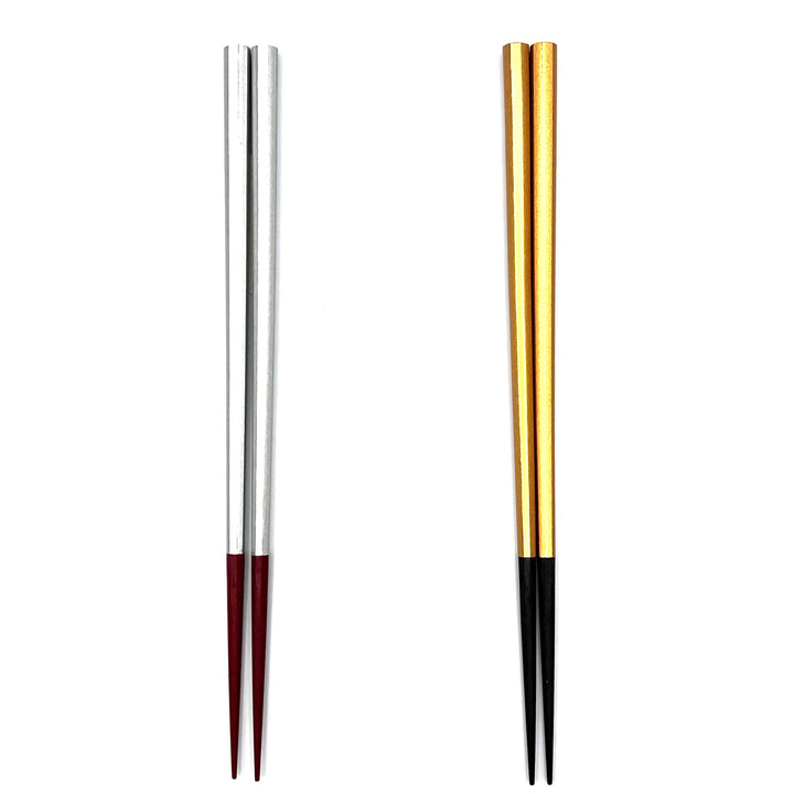 Wakasa Lacquerware Chopsticks - Black & Gold Octagonal (Engravable)