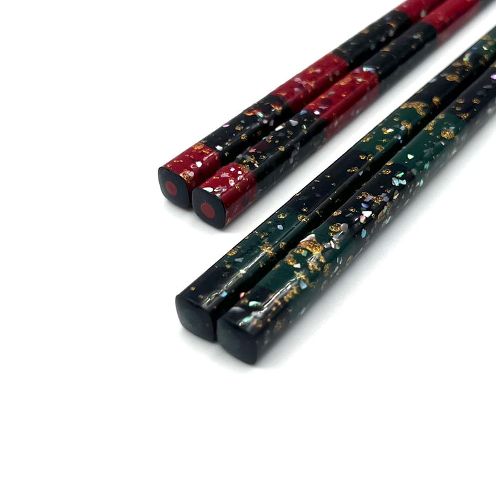 Wakasa-Nuri Shell and Gold Accents Shoreline Pair Chopsticks