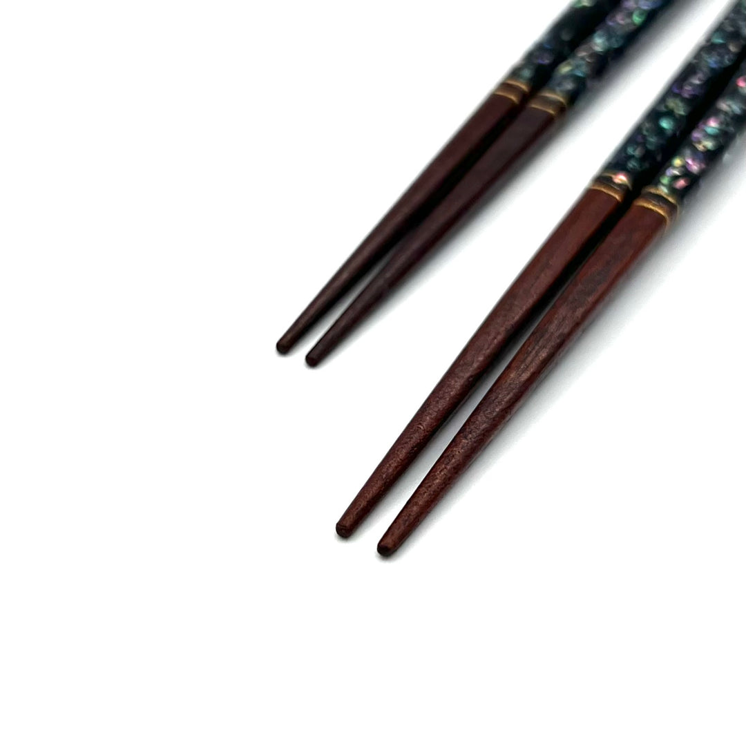 Wakasa-Nuri Square Rainbow Shell Pair Chopsticks