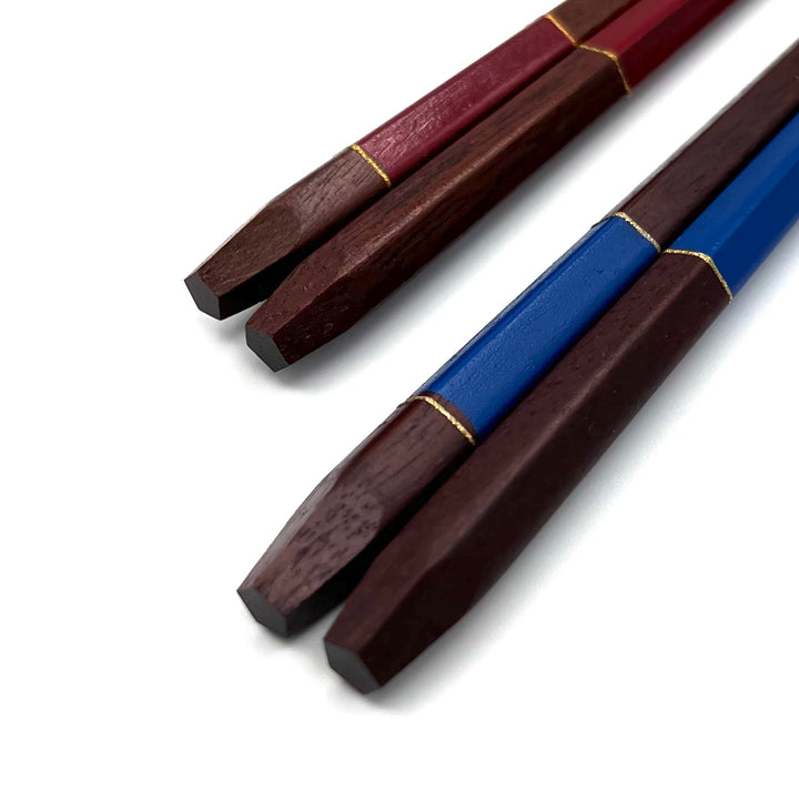 Wakasa-Nuri Pentagonal Chopsticks with Lacquered Checkered Design