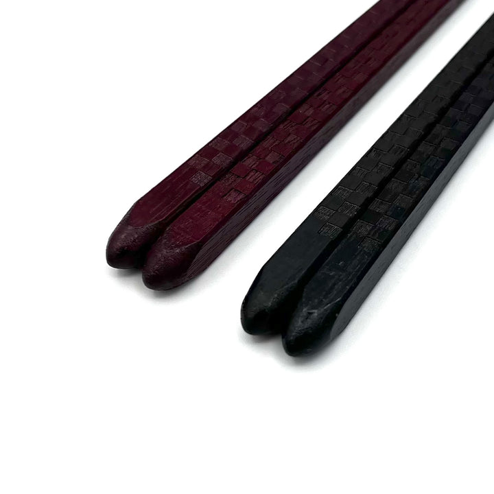 Wakasa Lacquerware Chopsticks Set - Checkerboard Pattern