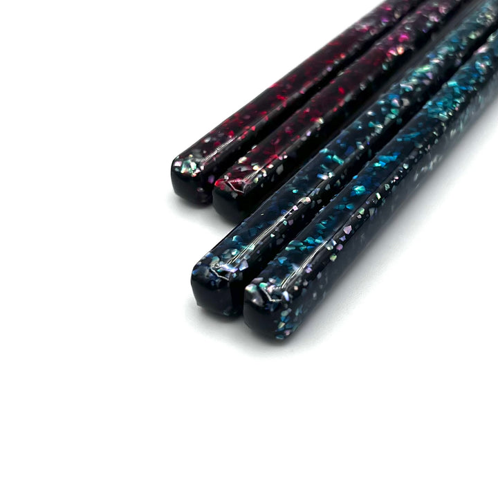 Wakasa-Nuri Square Rainbow Shell Pair Chopsticks
