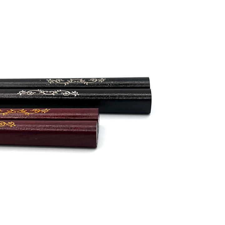 Wakasa-Nuri Square Ivy Scrollwork Pair Chopsticks
