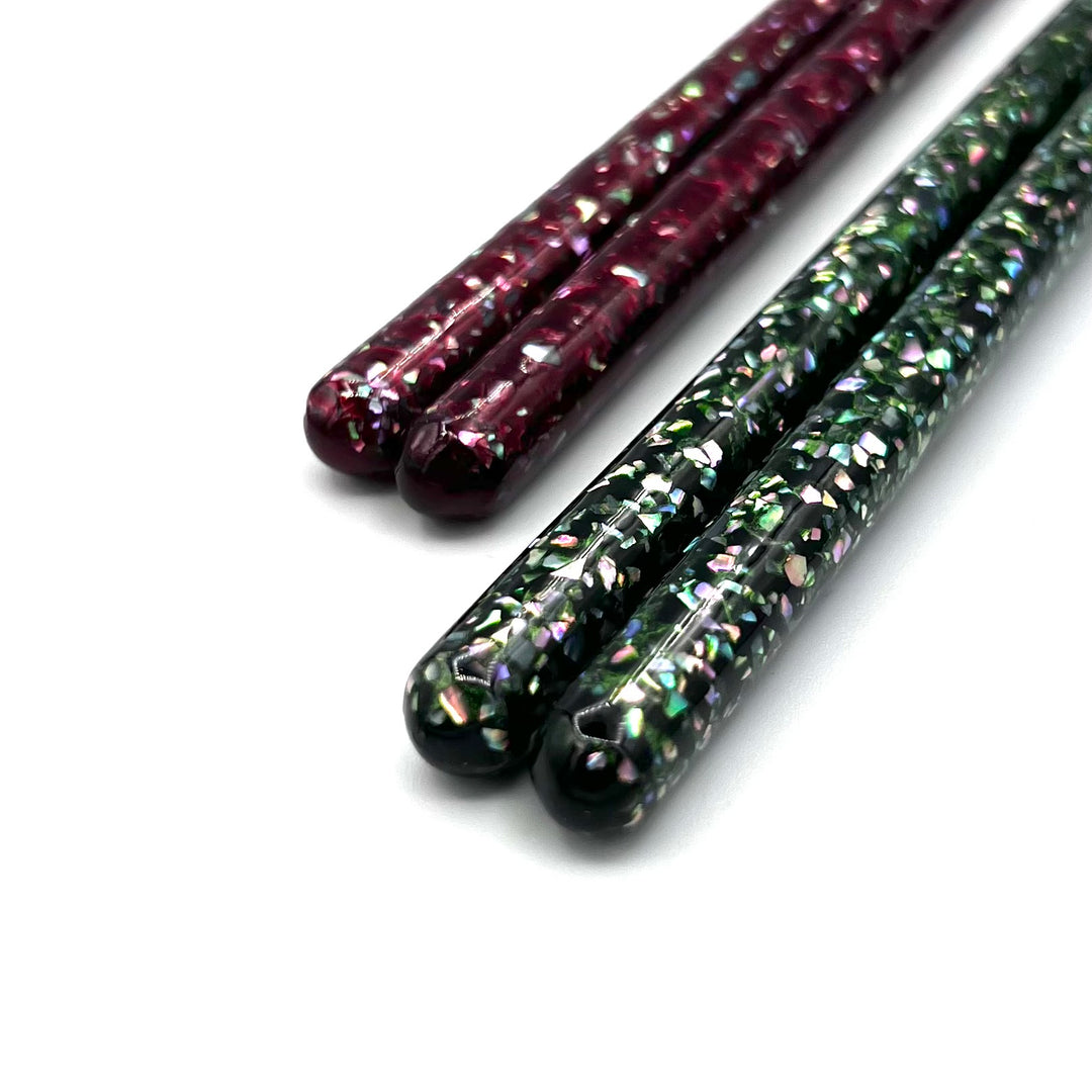 Wakasa-Nuri Shell Nebula Pair Chopsticks with Starry Night Design