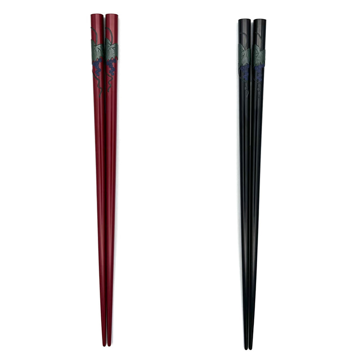 Ryukyu Lacquerware Square Grapes Chopsticks (Engravable)