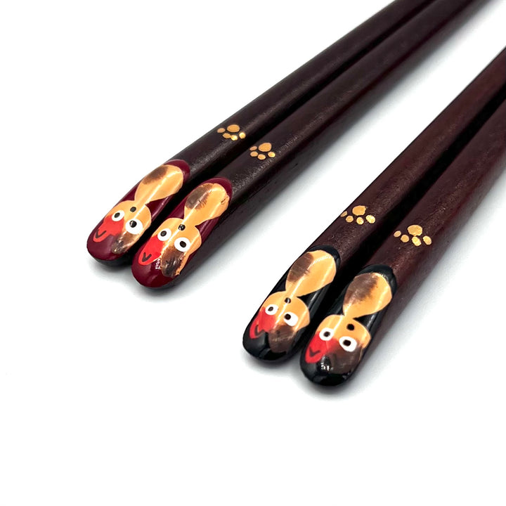 Wakasa Lacquerware Chopsticks - Maki-e Cat Design (Engravable)