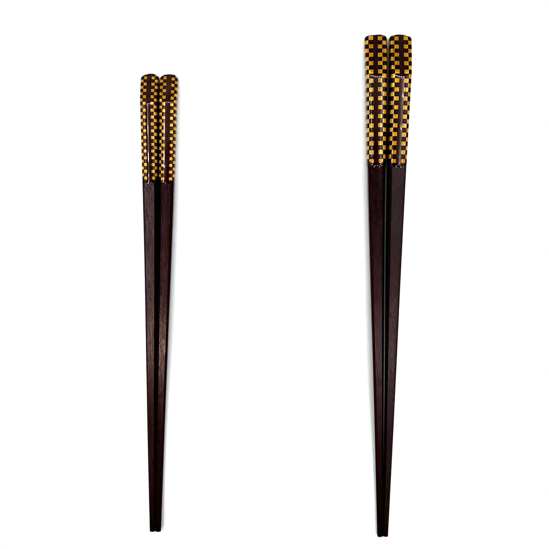 Wakasa-Nuri Square Parquetry Checkered Stripe Chopsticks(Engravable)