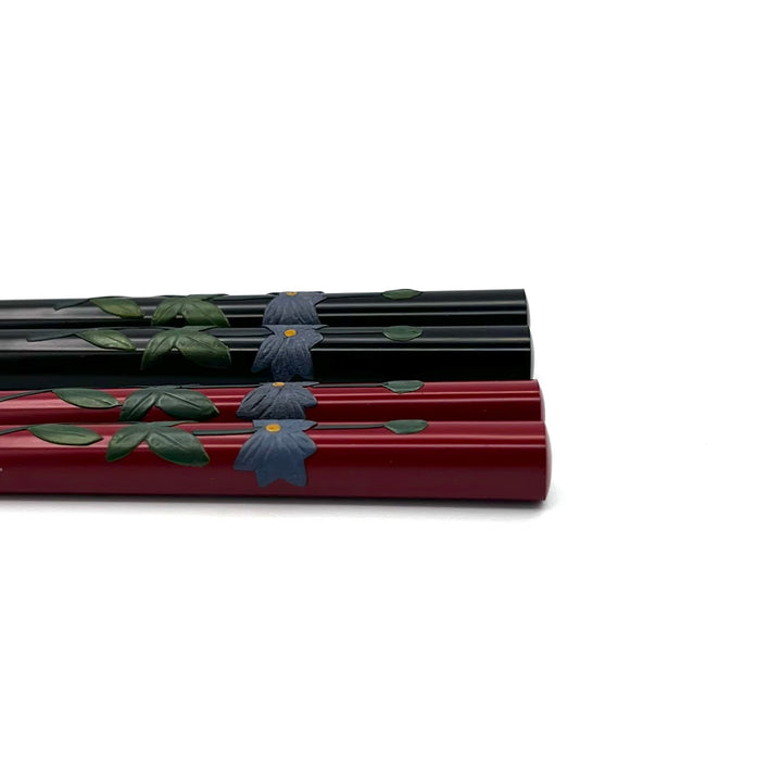 Ryukyu Lacquerware Square Clematis Chopsticks (Engravable)