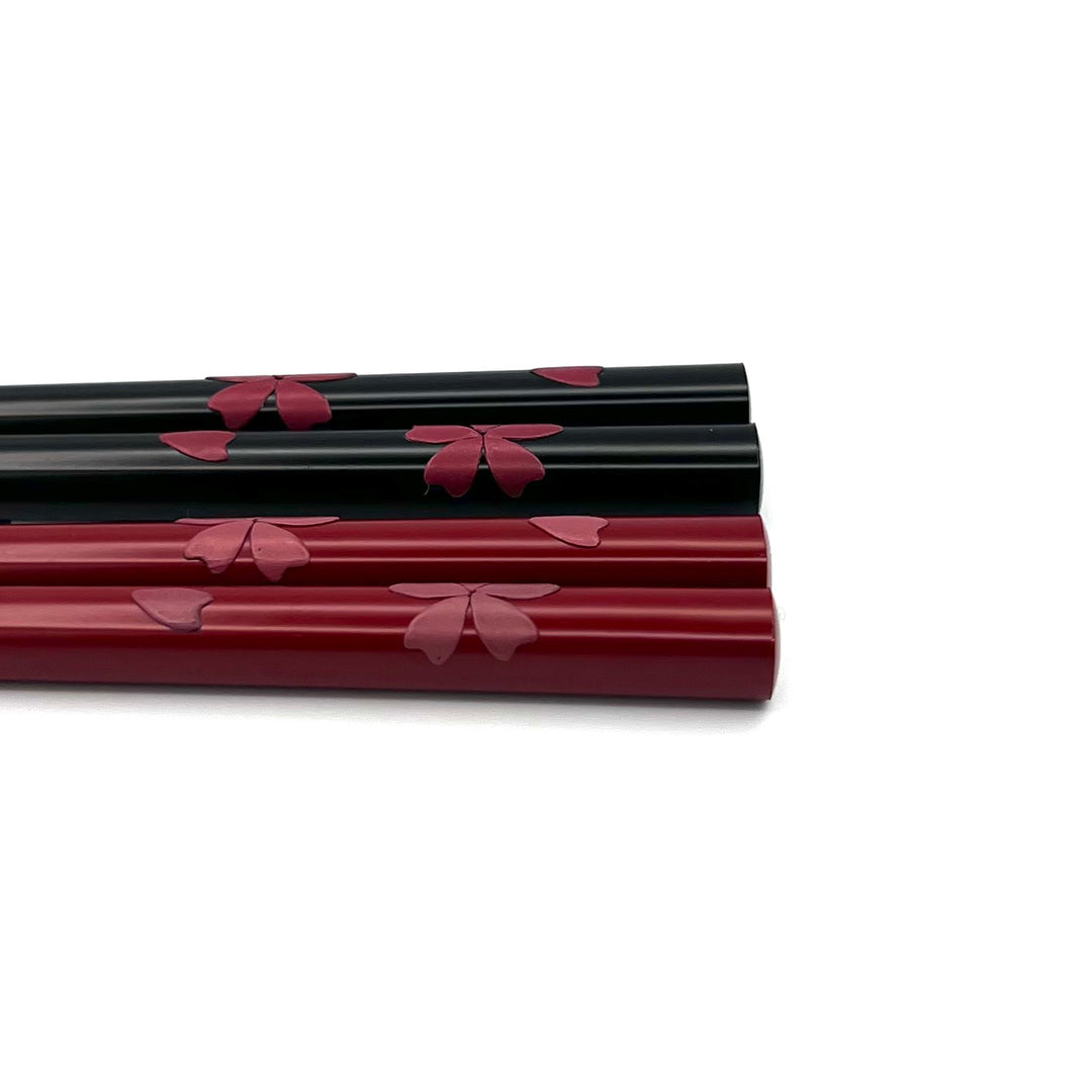 Ryukyu Lacquerware Square Sakura Chopsticks(Engravable)