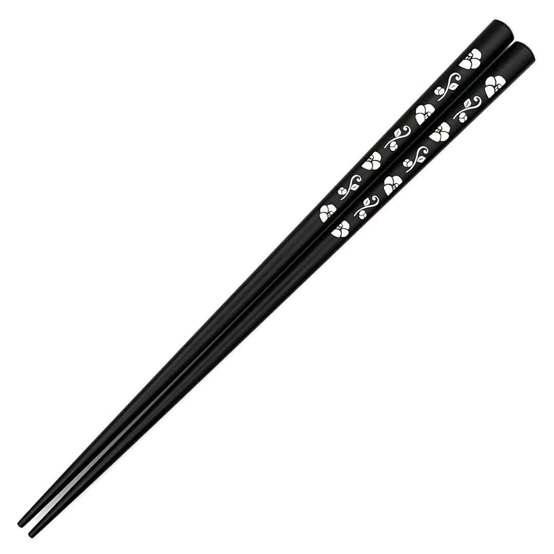 Shell Inlay Chopsticks - A variety of Graceful Komachi on Ebony Base (Engravable)