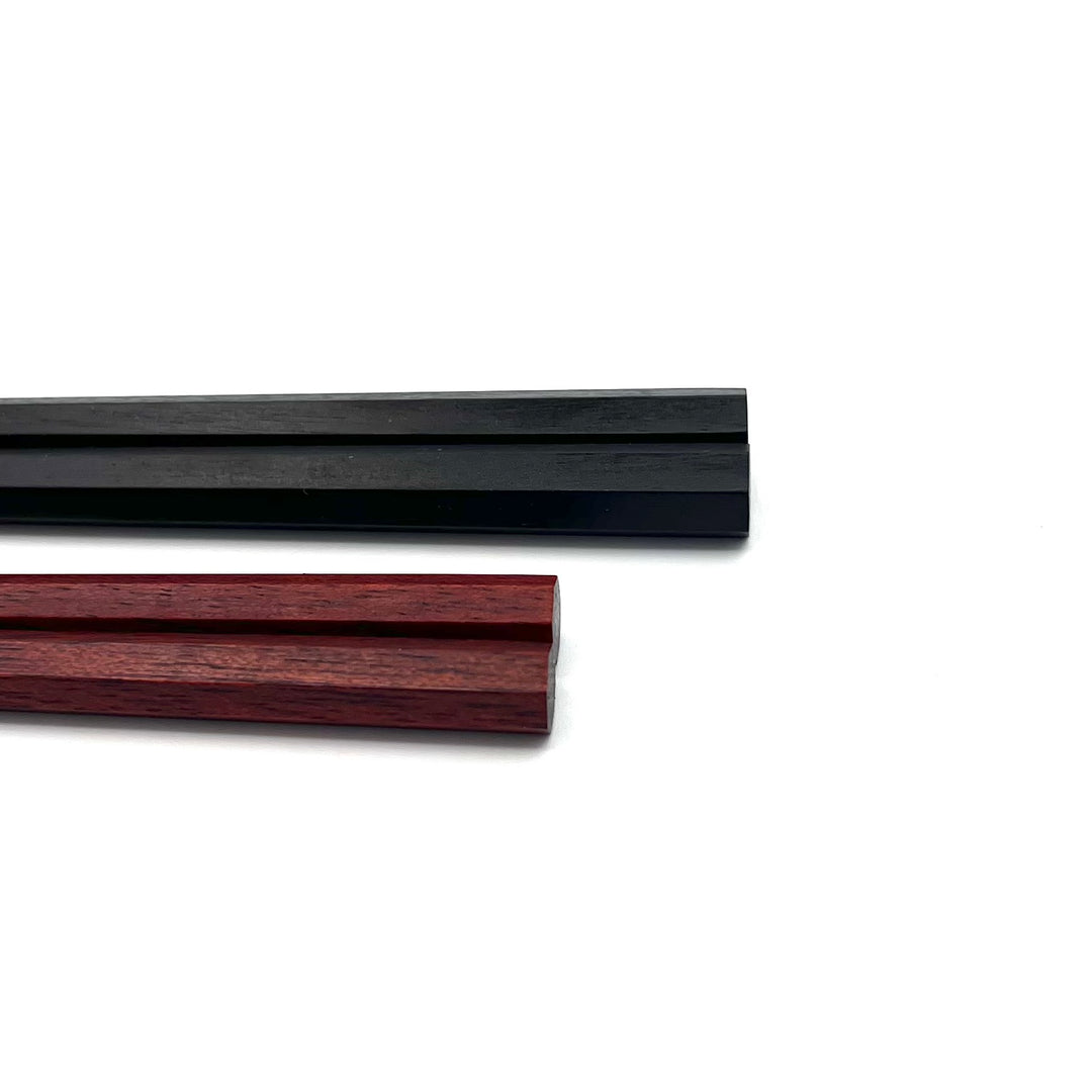 Edo-Karaki Heptagonal Pair Chopsticks - Macassar Ebony and Satine