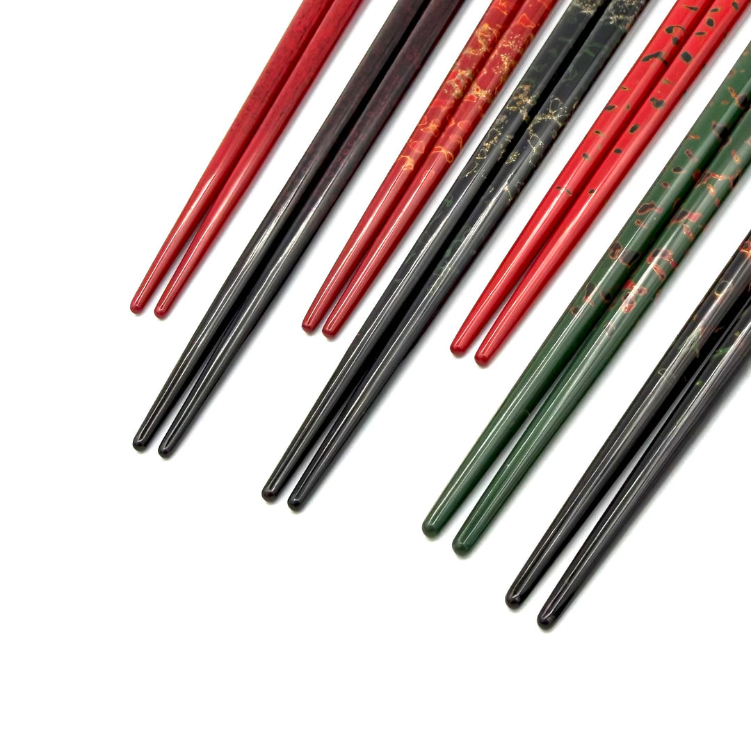 Tsugaru Lacquer Chopsticks - No anti-slip grip on the chopstick tips(Engravable)