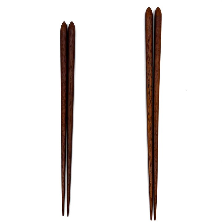 Edo-Karaki Round Natsume-Shaped Chopsticks - Ironwood