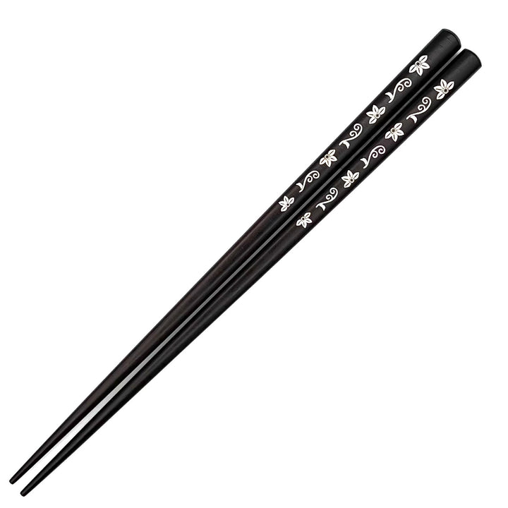 Shell Inlay Chopsticks - A variety of Graceful Komachi on Ebony Base (Engravable)