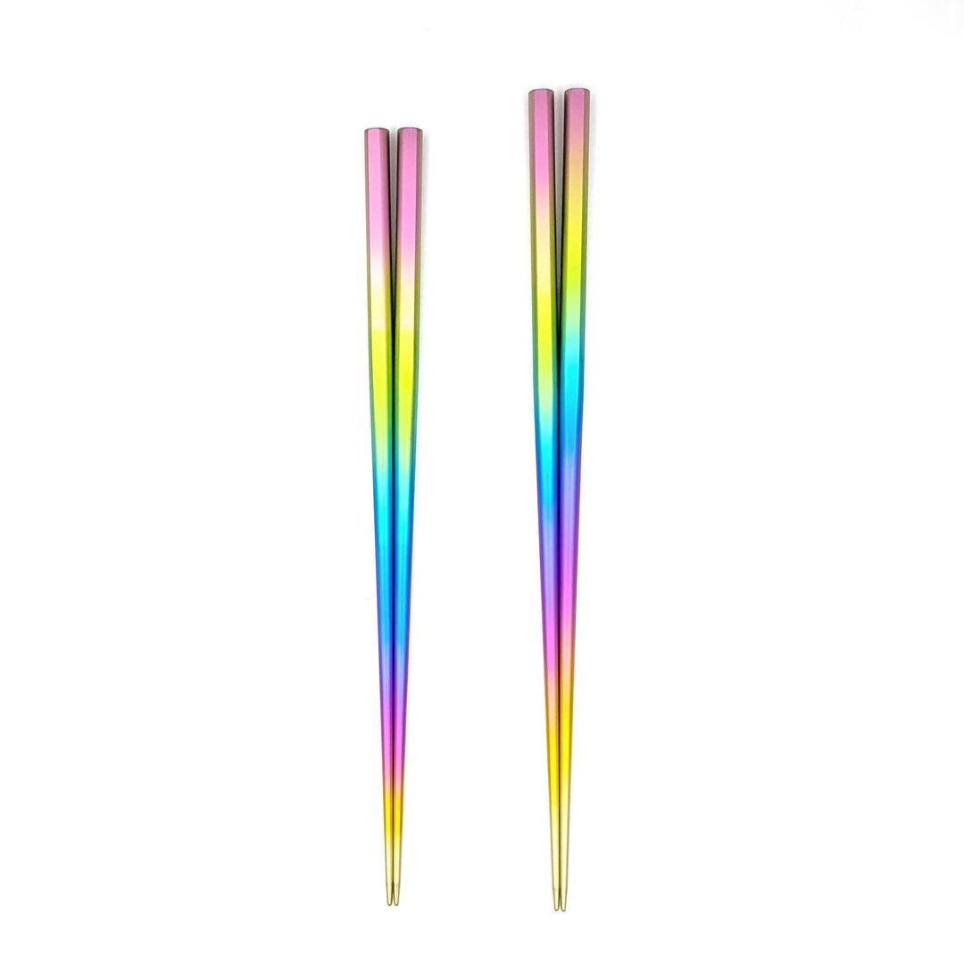 Premium Titanium Chopsticks with Oval Shape - Rainbow
