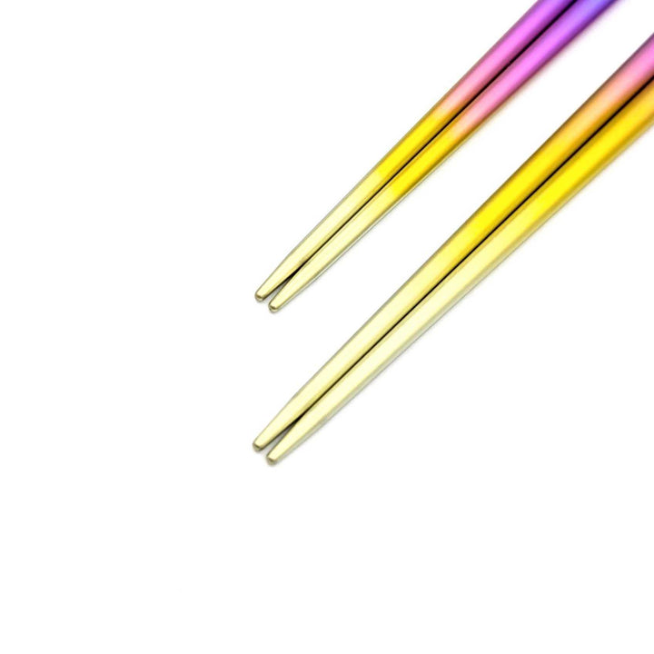 Premium Titanium Chopsticks with Oval Shape - Rainbow