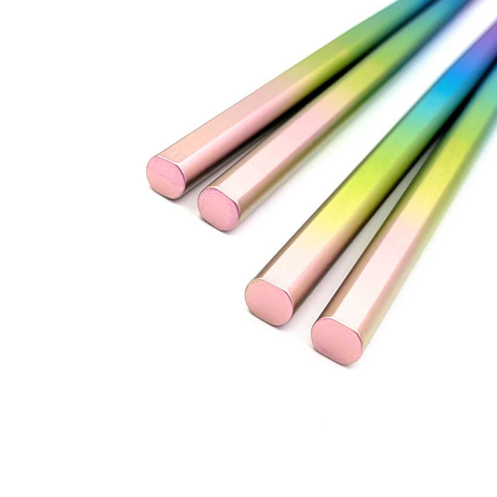 Premium Titanium Chopsticks with Oval Shape - Rainbow