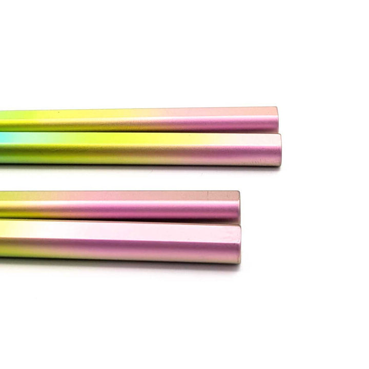 Premium Titanium Chopsticks with Oval Shape - Rainbow