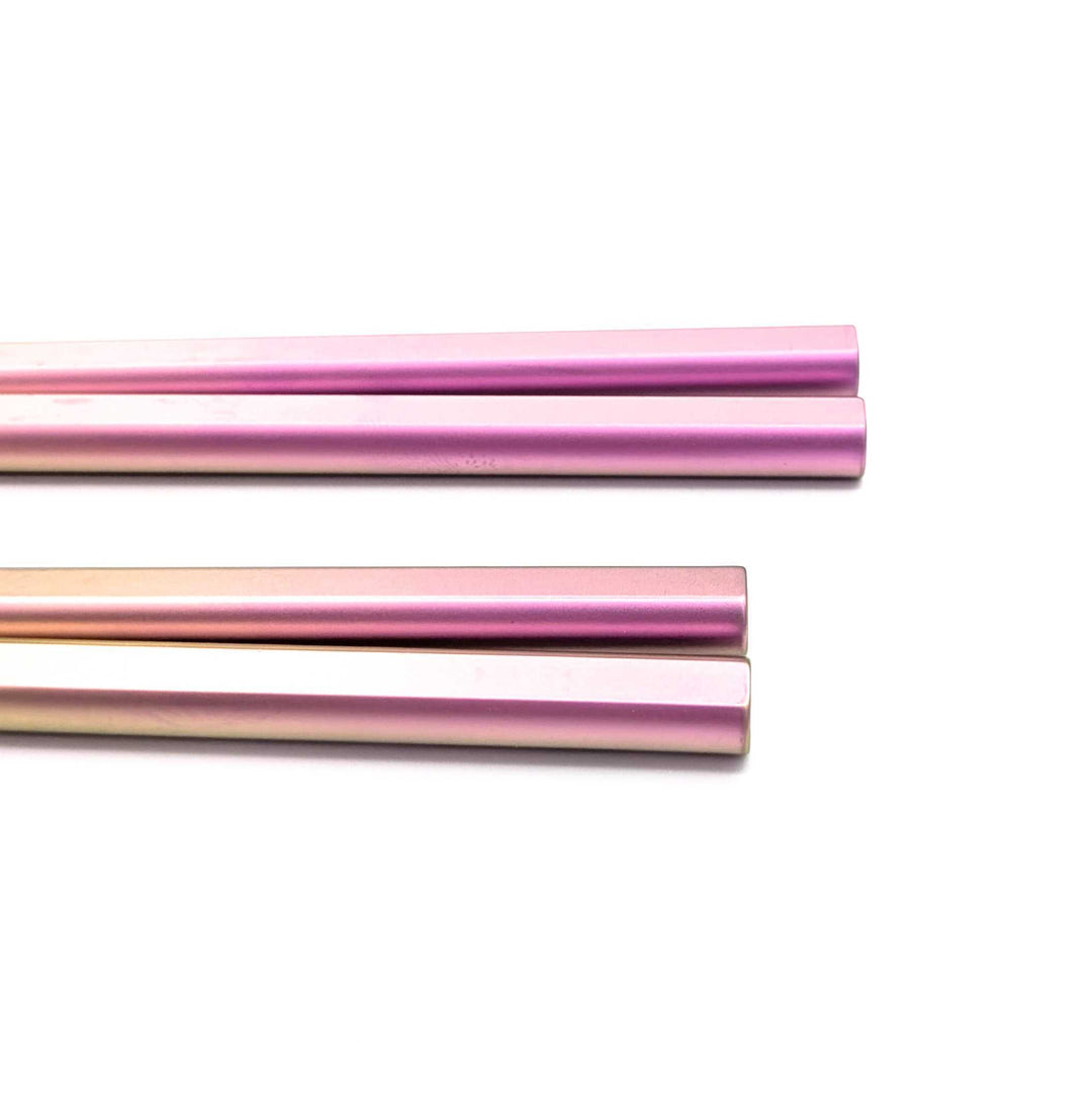 Premium Titanium Chopsticks with Oval Shape - Pink