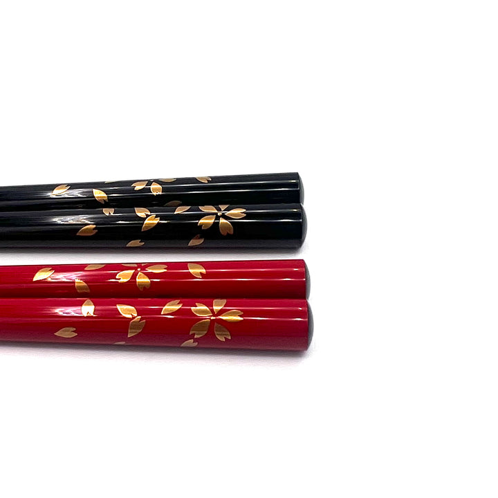 Wajima Lacquerware Chopsticks - Maki-e Sakura Blizzard Motifs