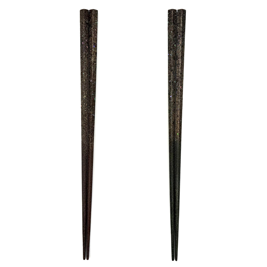 Wajima Lacquer Chopsticks – Aogai Shell & Green Opal, Pentagon