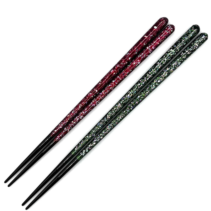 Wakasa-Nuri Shell Nebula Pair Chopsticks with Starry Night Design