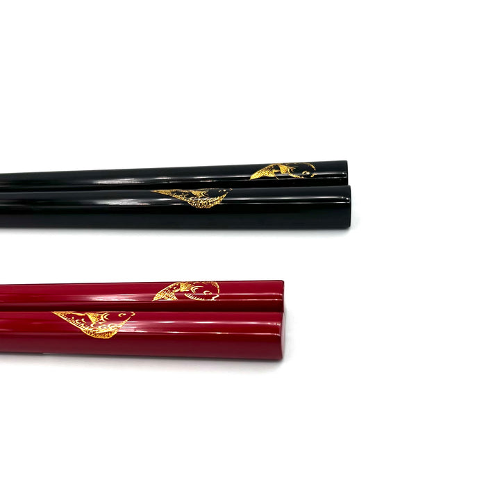 Kawatsura Lacquerware Chopsticks with Sea Bream Motif for Celebrations (Engravable)