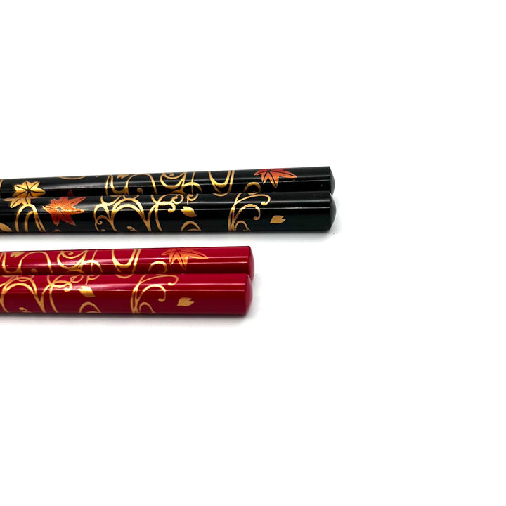 Echizen Lacquerware Chopsticks Set - Dancing Maple Leaves Pattern