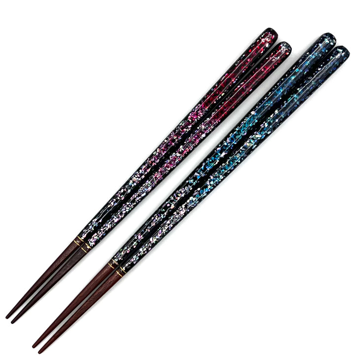 Wakasa-Nuri Square Rainbow Shell Pair Chopsticks