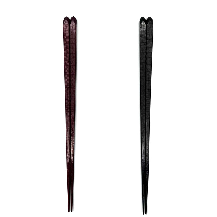 Wakasa Lacquerware Chopsticks - Checkerboard Pattern (Engravable)