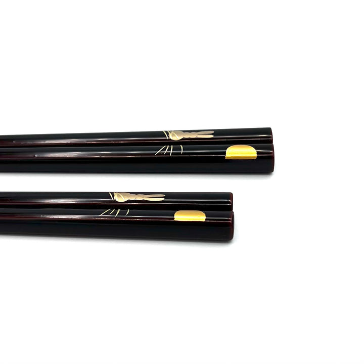 Kawatsura-Nuri Moon and Rabbit Chopsticks with Non-Slip Tips (Engravable)