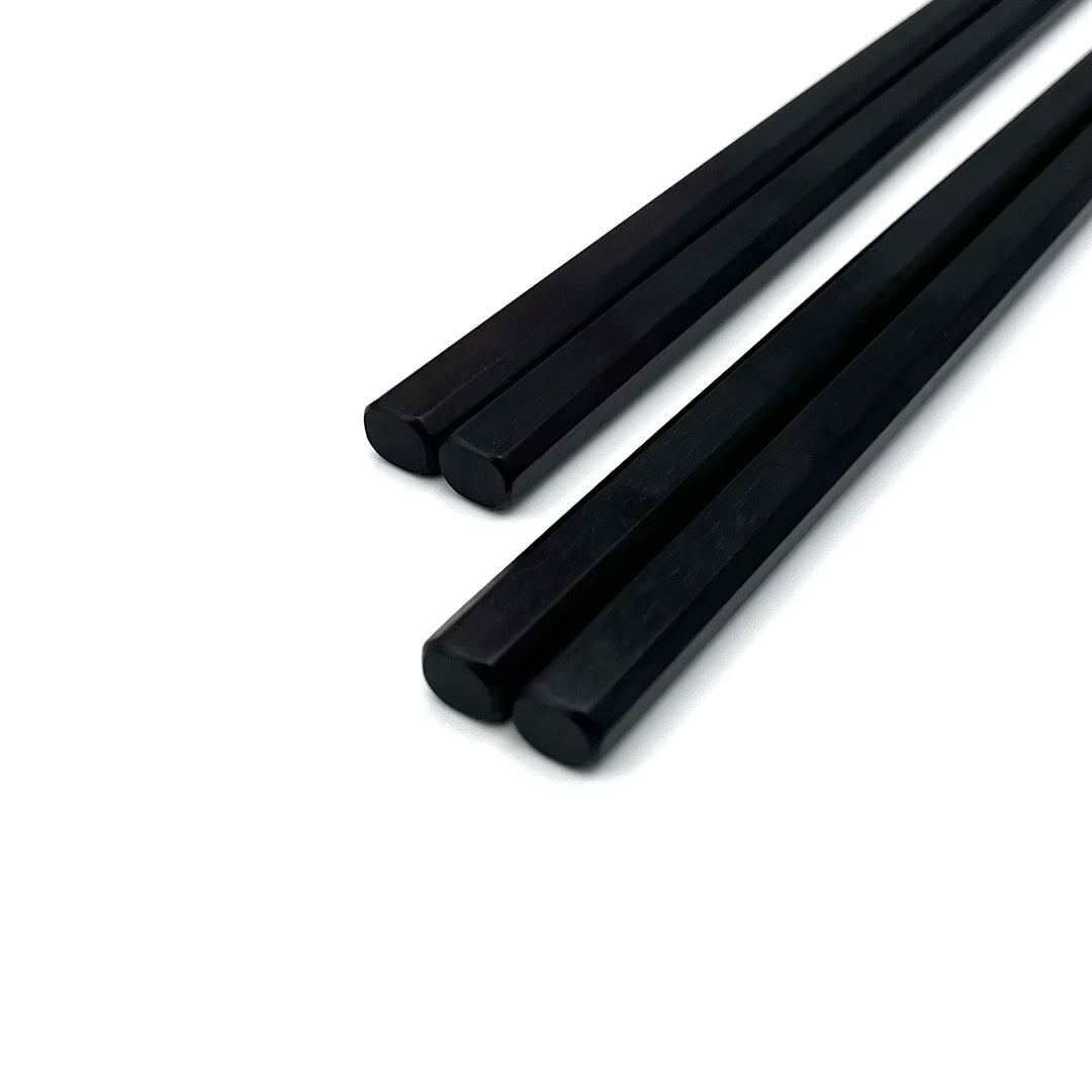 Edo-Karaki Faceted Oval Chopsticks - Macassar Ebony (Engravable)