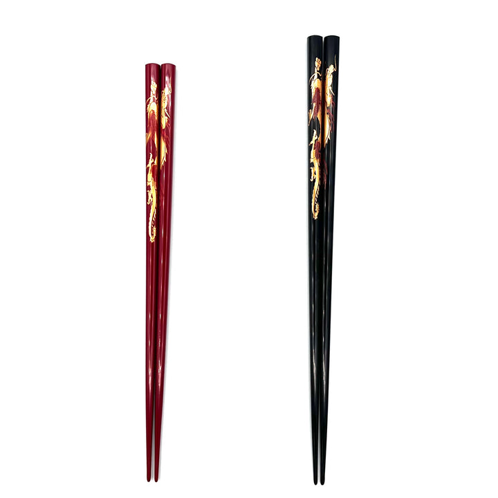 Echizen Lacquerware Chopsticks - Gold Dragon Motif (Engravable)