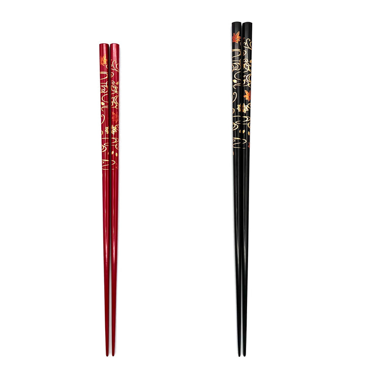 Echizen Lacquerware Chopsticks - Dancing Maple Leaves Pattern (Engravable)