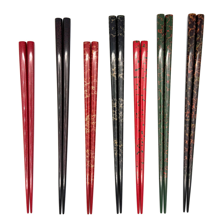 Tsugaru Lacquer Chopsticks - No anti-slip grip on the chopstick tips(Engravable)