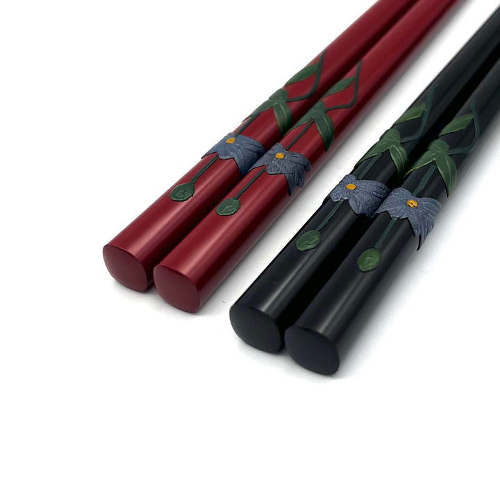 Ryukyu Lacquerware Square Clematis Chopsticks (Engravable)
