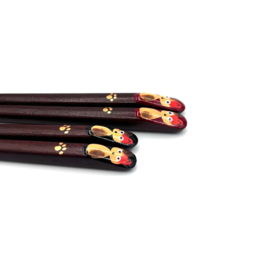 Wakasa Lacquerware Chopsticks - Maki-e Cat Design (Engravable)