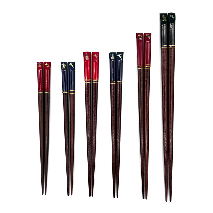 Wakasa Lacquerware Chopsticks - Colorful Rabbit Design (Engravable)