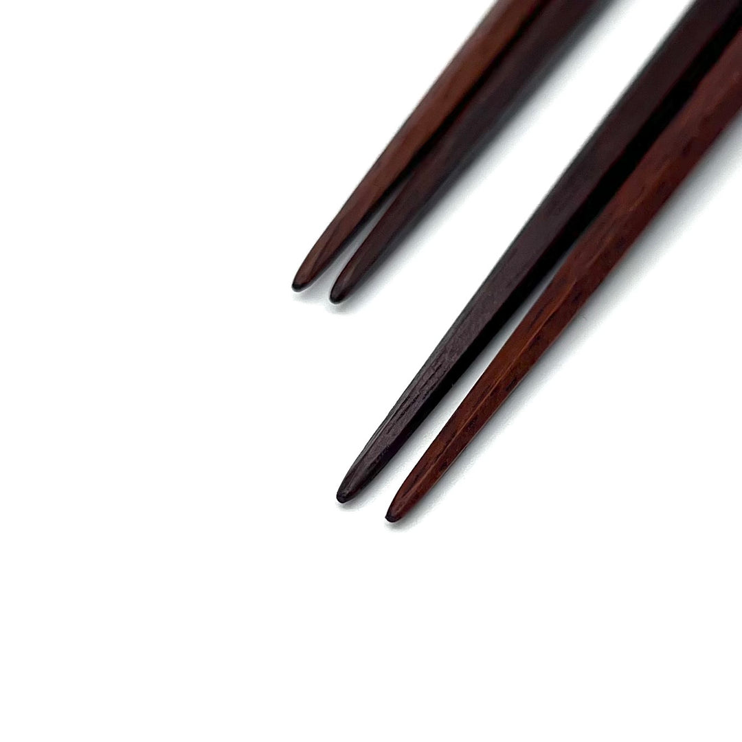 Daikokuya Hexagonal Ironwood Chopsticks with Slim Tips and Tortoiseshell Motif - Handcrafted in Tokyo