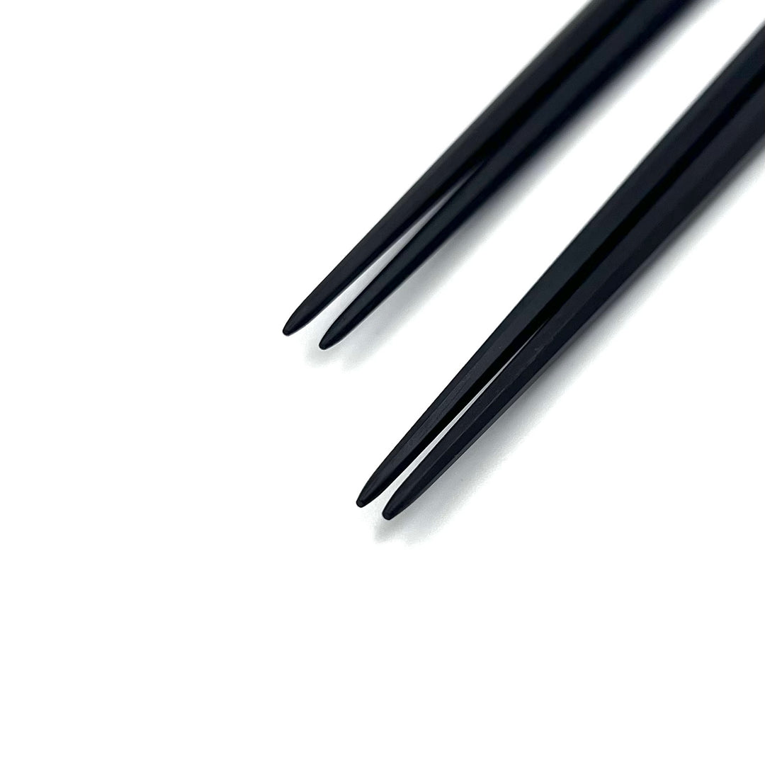 Heptagonal Rikyu Ebony Chopsticks with Wipe-Lacquer Finish - Rare Seven-Sided Design
