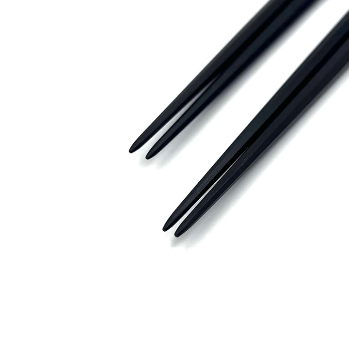 Heptagonal Rikyu Ebony Chopsticks with Wipe-Lacquer Finish - Rare Seven-Sided Design